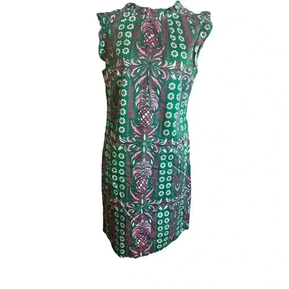 Charter Club Bright Pineapple Tropical Sleeveless Shift Dress Women's Petite S